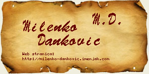 Milenko Danković vizit kartica